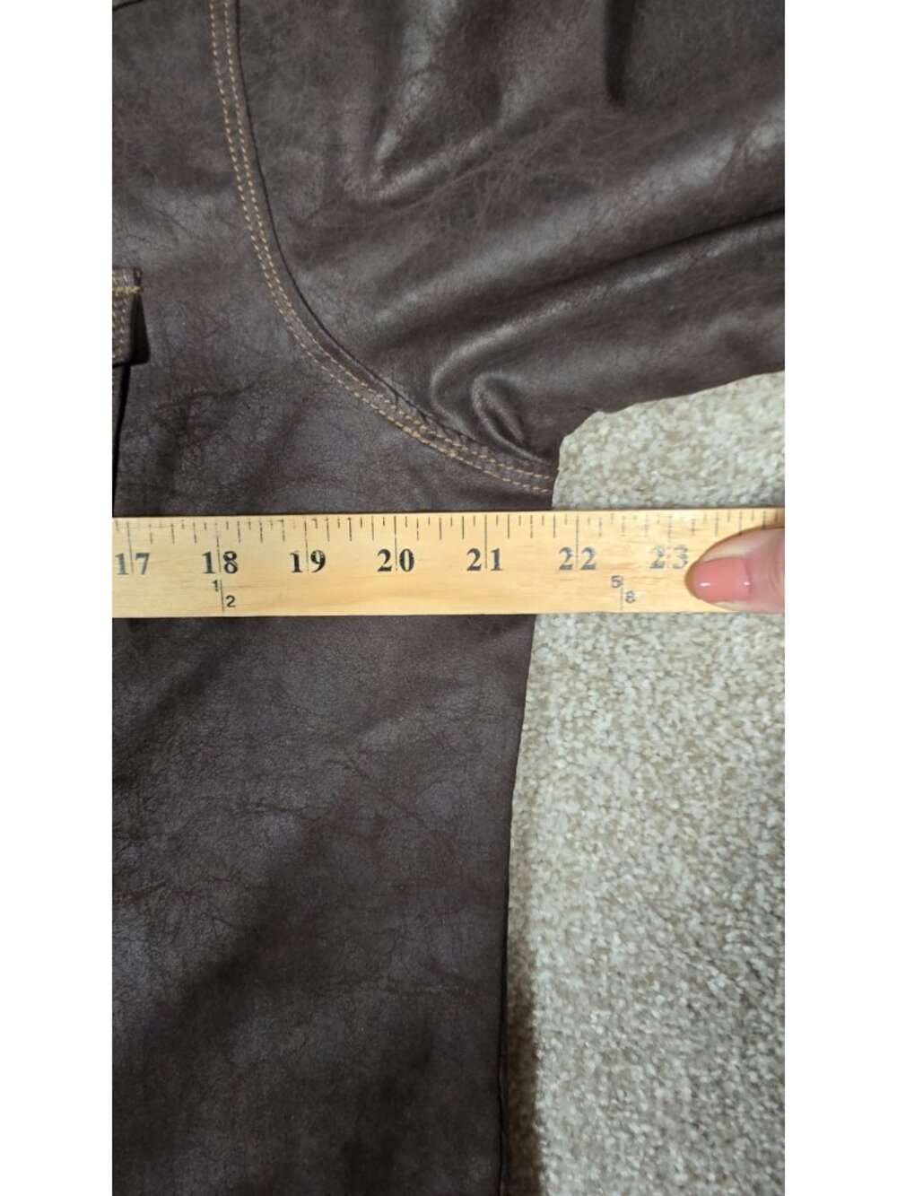 Legacy Falls Faux Leather Pearl Snap Shirt Shacket Rodeo Cowgirl Western Women L - Picture 9 of 13